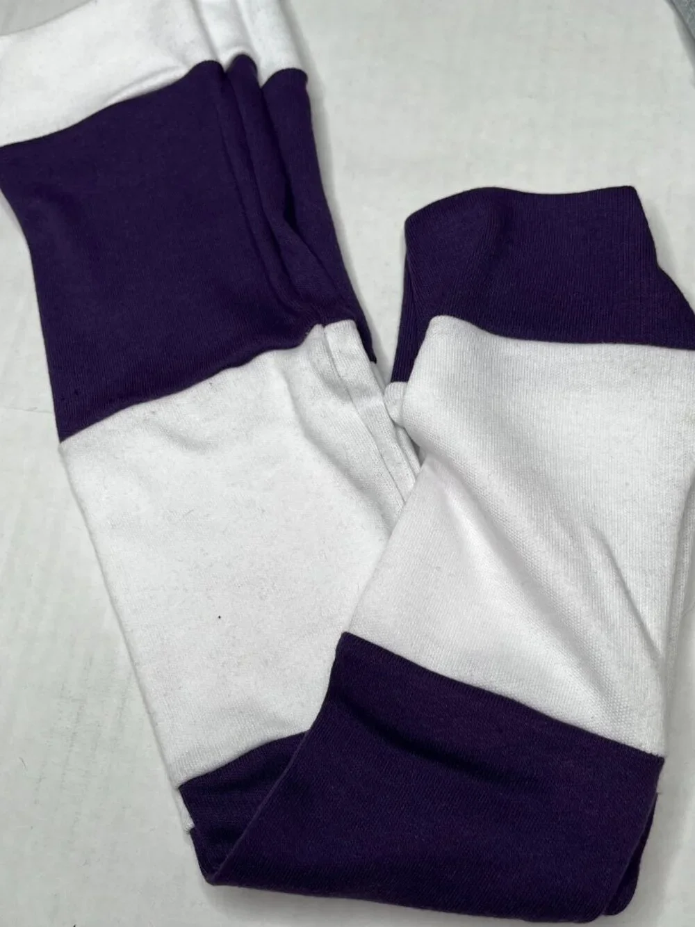 BUNDLE DEAL! Long Arm Warmers Purple White Gray Striped Sleeves Elbow Length NEW